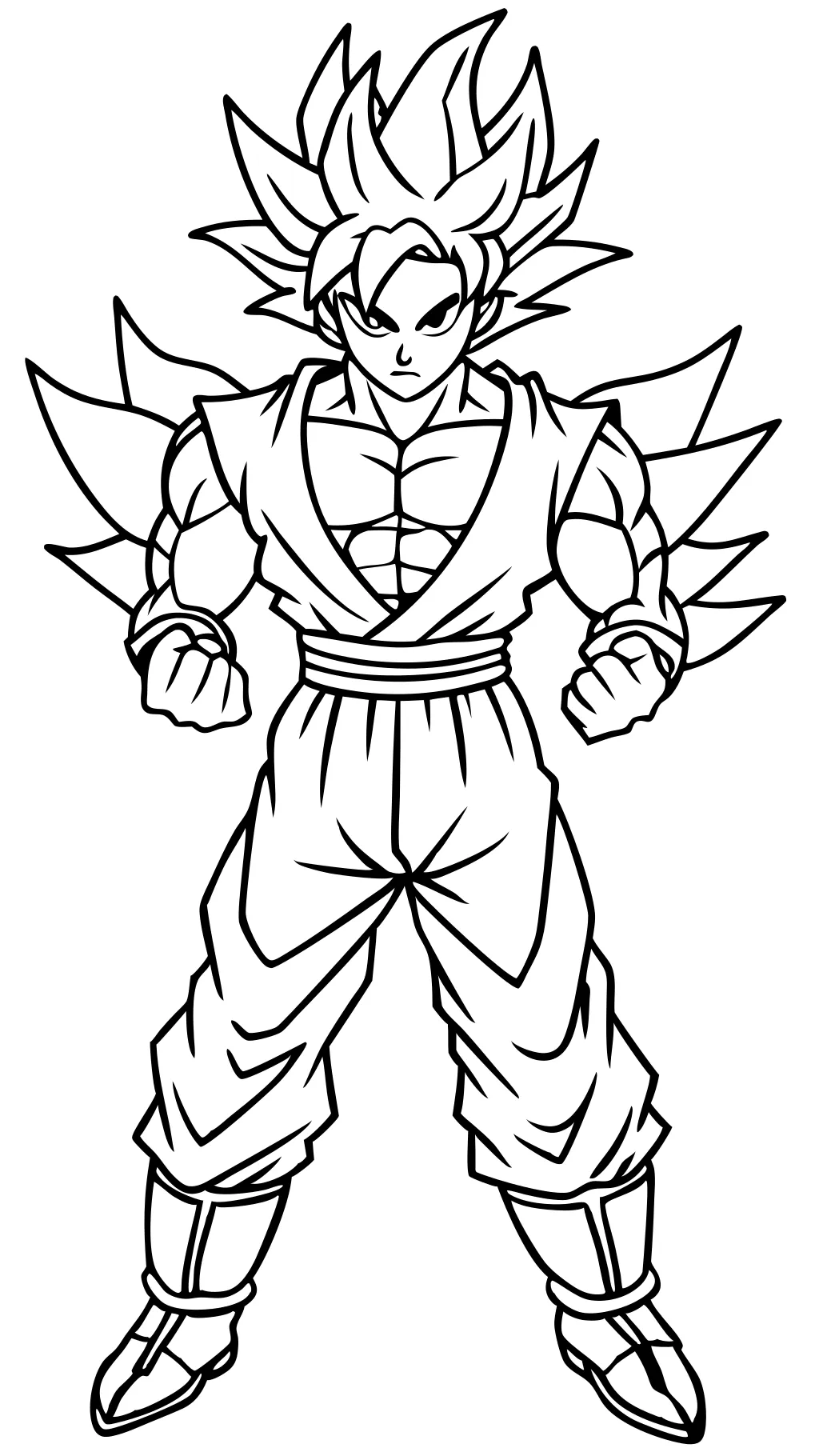 Páginas para colorear de Goku Super Saiyan